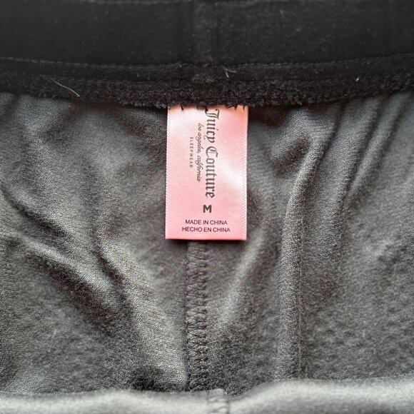 Juicy Couture Womens Black Soft Velour Sleepwear Top & Short Set 2pc Size Medium - Picture 4 of 8